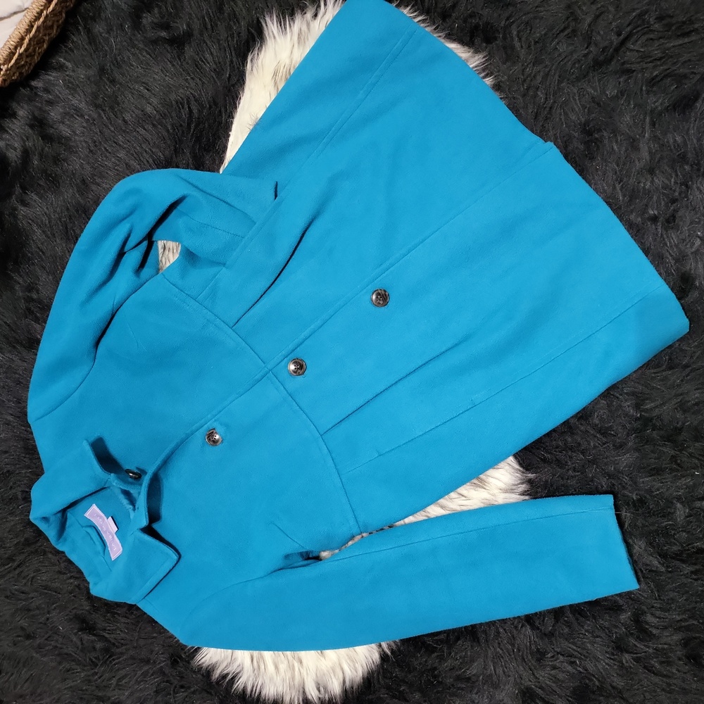 EXCELLENT CONDITION WOMENS TEAL LAURA SCOTT PEA COAT SIZE M
